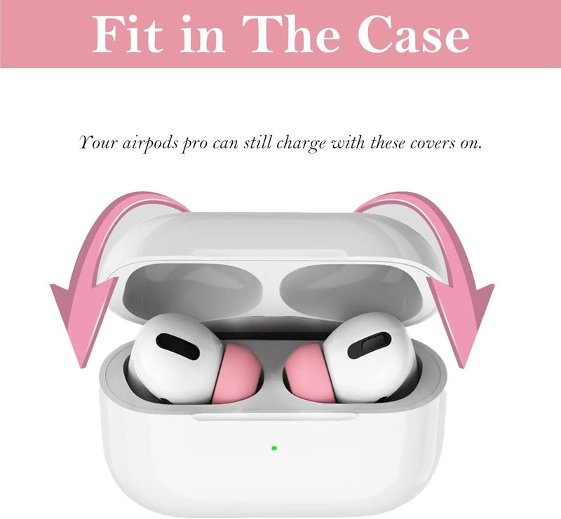 Vsagier 4 Pairs Replacement Ear Tips for AirPods Pro and AirPods Pro 2 with Noise Reduction Hole, Non-Slip Soft Silicone Ear Tips for AirPods Pro and Fit in The Charging Case(XS/S/M/L) - Image 4